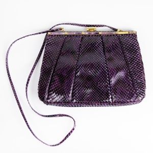 Judith Leiber Purple Snake Skin Bag
